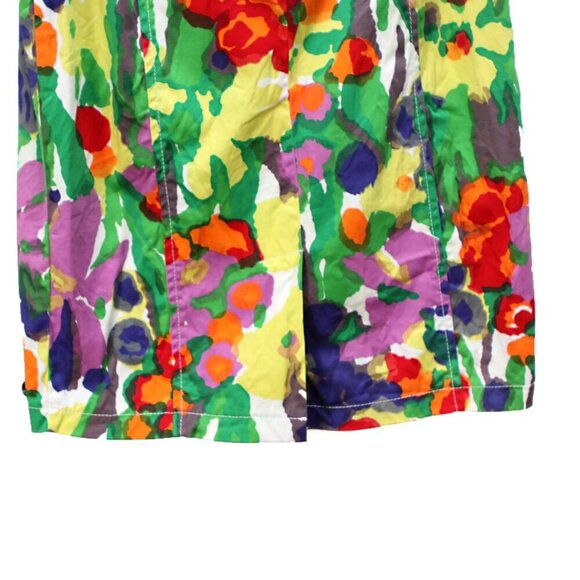 DEPT Strapless Floral Sheath Dress Abstract Bright Print Stretch Smocked Party - Picture 12 of 13